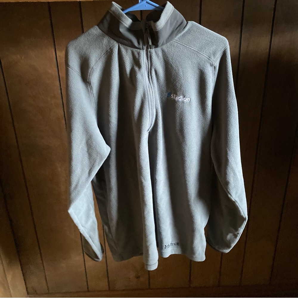Marmot 1/4 Zip Polartec Fleece Sweater Mens XL Gray
